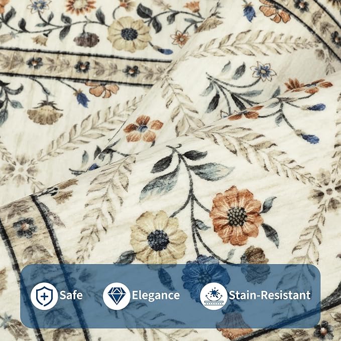 GarveeHome Living Room Rug 5x7 Rug Machine Washable Stain Resistant Area Rug - Image 4