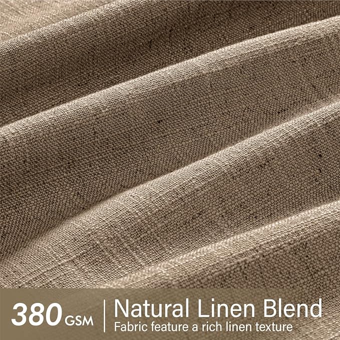 MIULEE Pinch Pleated Thick Linen Curtains 108 Inches Long 2 Panels - Image 4