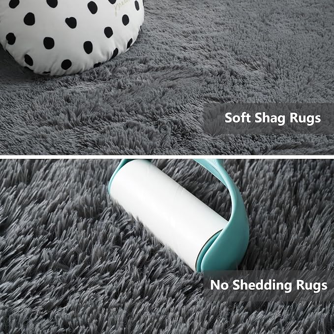 10X14 Large Shag Area Rugs for Living Room Bedroom, Big Soft Purple Fluffy Rug - Image 3