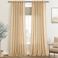 Tan Linen Curtains 102 inches Long by Jolilight