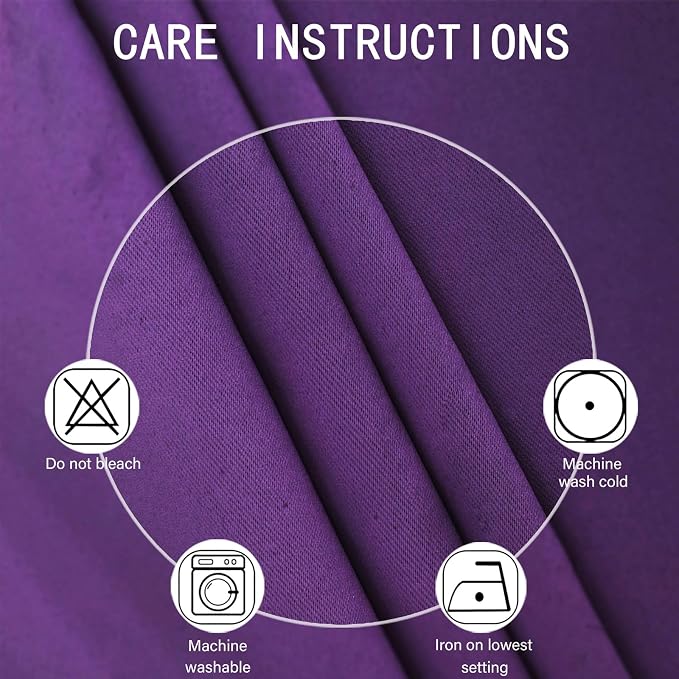 LEMOMO Blackout Curtains 52 x 120 Inch Long Purple Curtains Set of 2 Panels - Image 4
