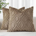 decorUhome Throw Pillow Covers 24x24 Inch Set of 2, Soft Plush Faux Wool Light by decorUhome