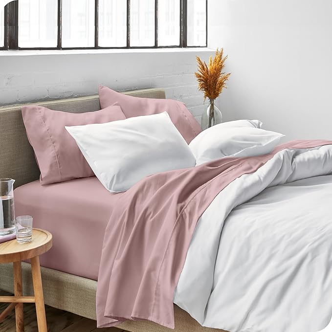 Bare Home Twin XL Sheet Set - 1800 Ultra-Soft Microfiber Twin Extra Long Bed Sheets - Double Brushed - Deep Pockets - Easy Fit - Extra Soft - 3 Piece Set - Bed Sheets & Pillowcases (Twin XL, Mauve)