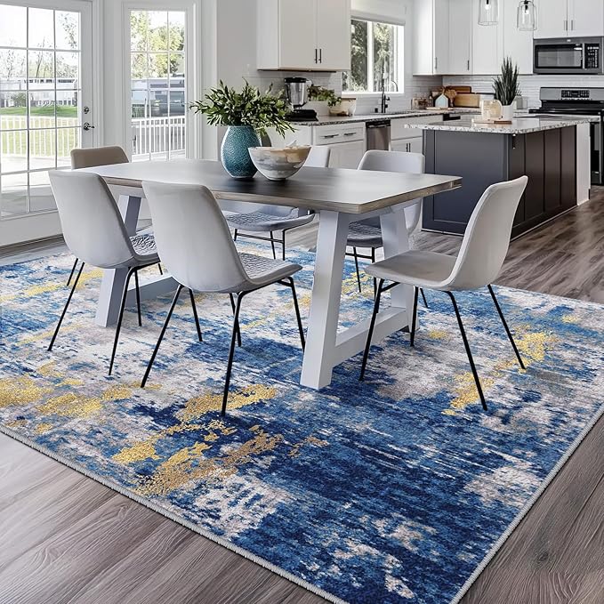 Washable Area Rugs 8'x10' Non-Slip Modern Abstract Soft - Image 4
