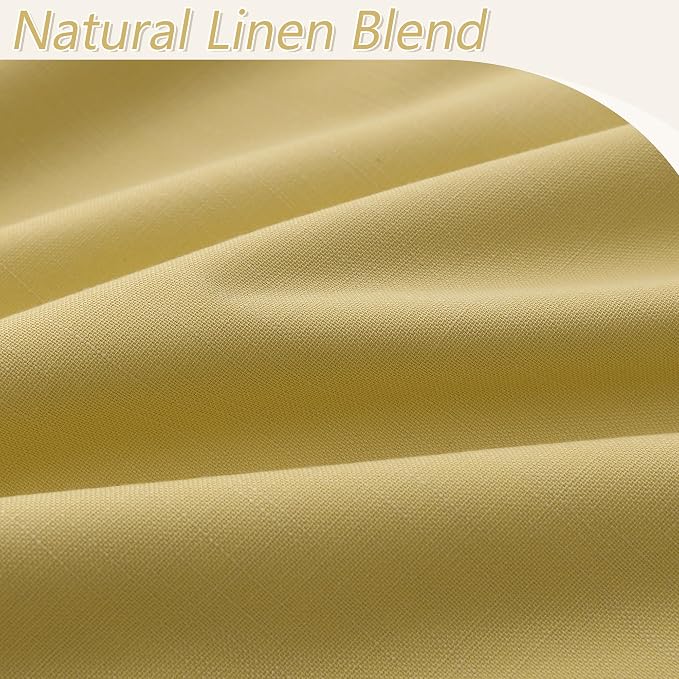 Guken Yellow 100% Blackout Curtains 102 Inch Length 2 Panels Set - Image 4