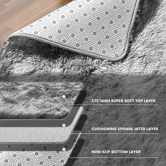 Luxury 8x10 Large Area Rugs for Living Room, Super Soft Fluffy Modern Bedroom - Image 6