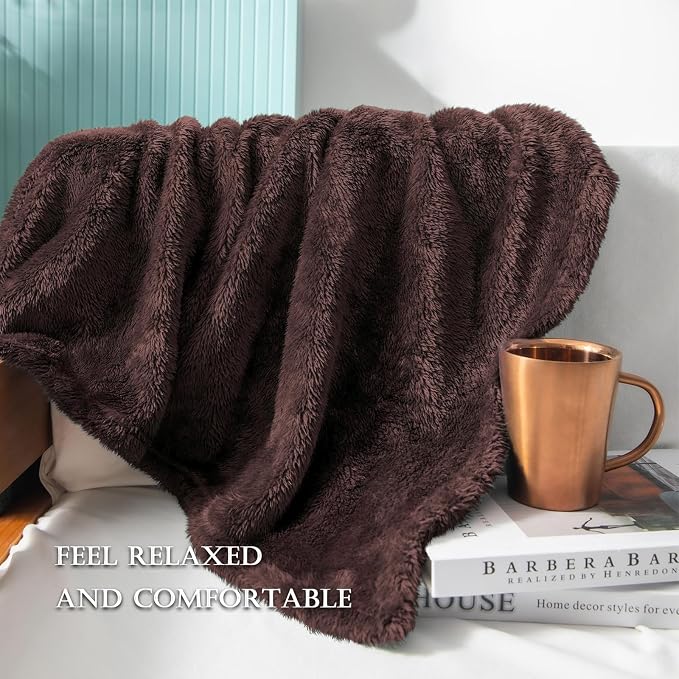 Exclusivo Mezcla Plush Fuzzy Fleece Bed Blanket Twin Size, Super Soft, Fluffy - Image 6
