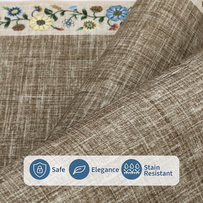 GarveeHome 4x6 Area Rugs for Bedroom Living Room Machine Washable Rugs Floral - Image 3