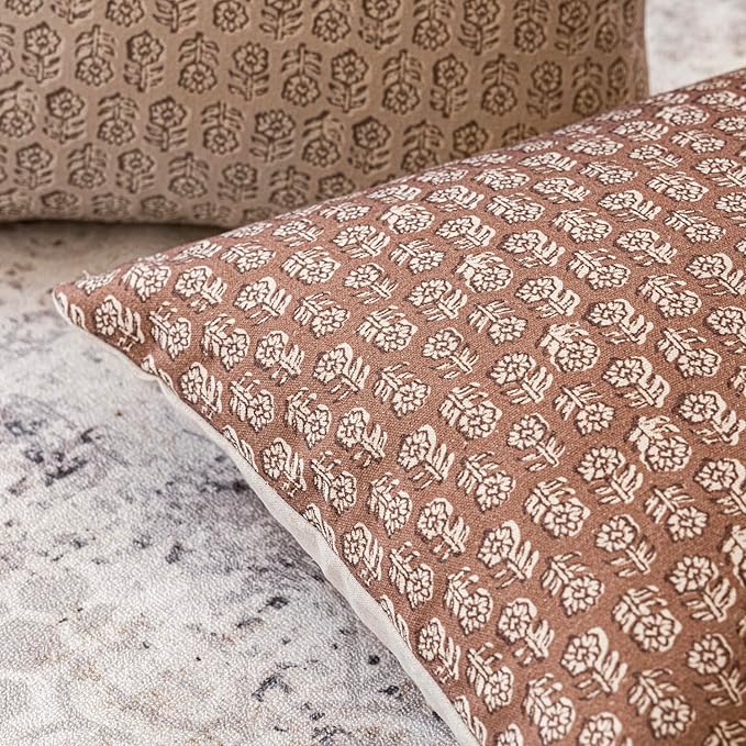 Foindtower Set of 2 Decorative Long Body Lumbar Throw Pillow Covers Neutral Farmhouse Cushion Covers Vintage Home Decor for Sofa Couch Chair Bedroom Living Room Outdoor,14×36 Inch,Light Orange Brown