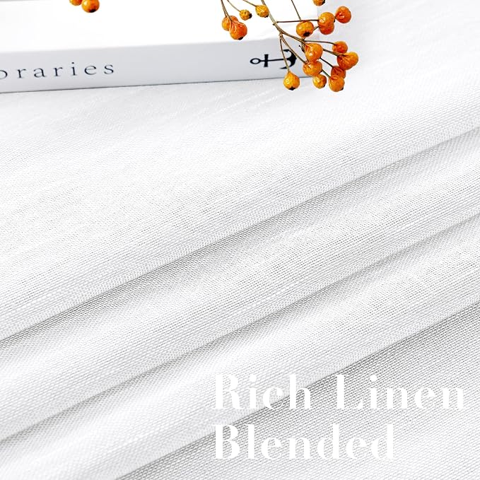 H.VERSAILTEX Linen Curtains Nickel Grommet Natural Linen Semi-Sheer Curtains 2 - Image 4