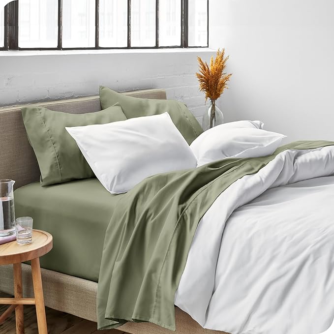 Bare Home Twin Sheet Set - 1800 Ultra-Soft Microfiber Twin Bed Sheets - Double Brushed - Deep Pockets - Easy Fit - Extra Soft - 3 Piece Set - Bedding Sheets & Pillowcases (Twin, Sage)