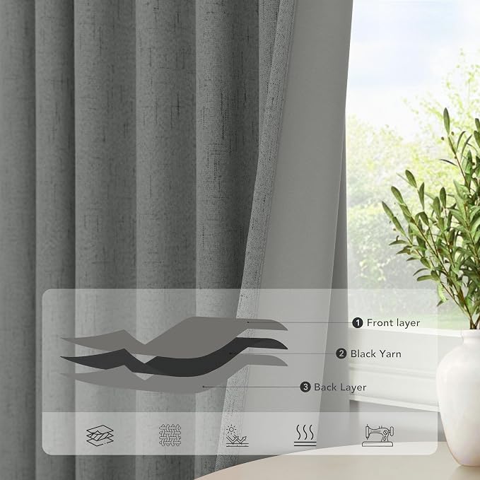 Gray Black Out Curtains 72 Inch Long - Image 5