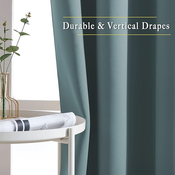 NICETOWN Blackout Greyish Blue Curtains & Drapes - Image 5