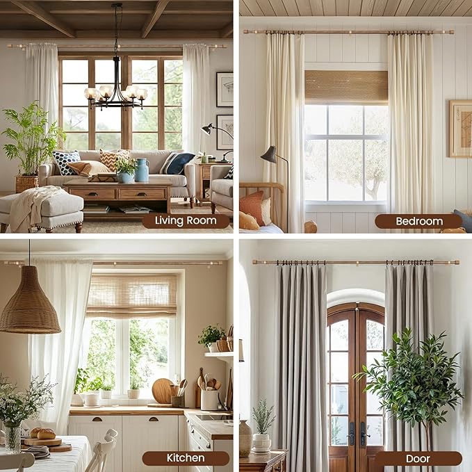 1” Diameter Curtain Rods Itself is 30 to 90 inch 1 Pack Fit 30-84 inch Window - Image 8
