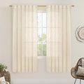 LAMIT Beige Linen Curtains for Living Room 2 Panels Set, 68 Inch Faux Linen by LAMIT