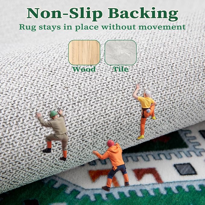 SERISSA 5x7 Boho Area Rug, Washable Non-Slip Rugs - Image 5