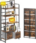 BHG No Assembly Folding Bookshelf for Living Room,Collapsible Book Shelf for Home Office, Portable Bookcase Storage Organizer Rack Shelves