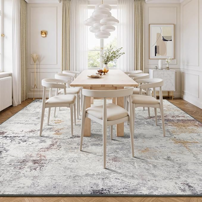 Rugflix 9x12 Area Rugs for Living Room, Washable Large Rug Stain-Resistant Low - Image 3