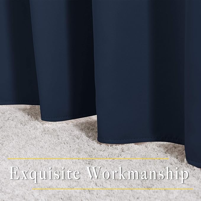 NICETOWN Navy Blue Blackout Curtains 102 inch Length, Grommet Energy Saving - Image 6