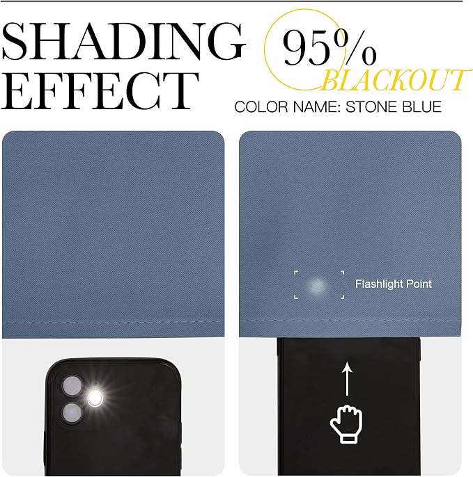 NICETOWN Stone Blue Room Darkening Curtain Panels 120" Length - Image 5