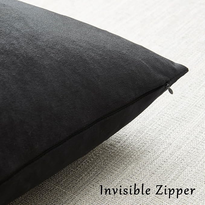 GIGIZAZA Black Velvet Pillow Covers 16x16, Decorative Square Throw Pillows - Image 4