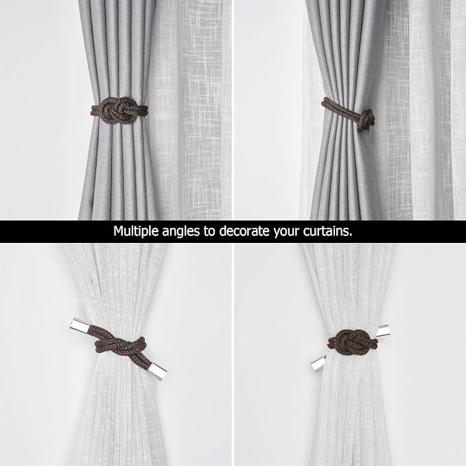 NICEEC 4 Pack Mini Magnetic Curtain Tiebacks Nordic Simple Style Drape Tie - Image 5