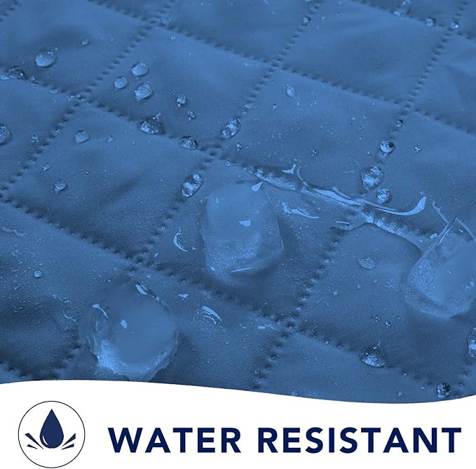 PureFit Reversible Sofa Couch Cover Water Resistant Couch Covers for 3 Cushion, Washable Furniture Cover with Non-Slip Foam and Adjustable Strap for Dogs, Pets (Oversized Sofa, Blue/Ivory)