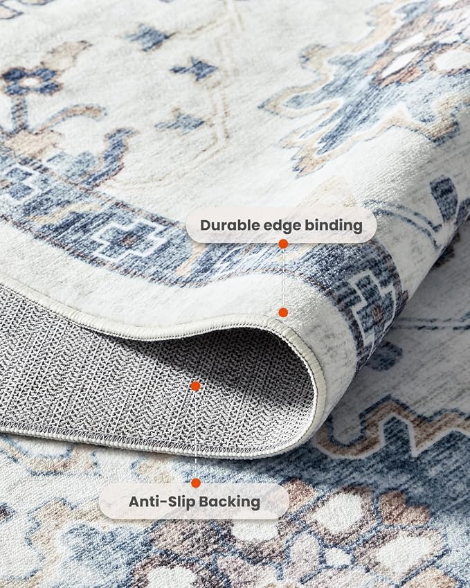 AMADA HOMEFURNISHING 9x12 Washable Area Rug, Low-Profile Large Area Rug - Image 7