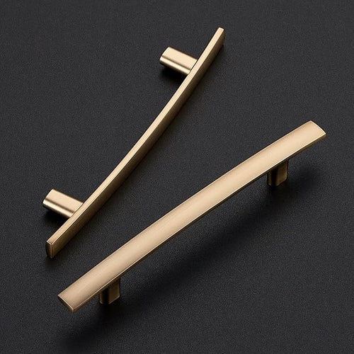 15 Pack Cabinet Handles 4" Hole Center - Curved Cabinet Pulls Champagne Bronze Drawer Pulls for Kitchen Cupboard Solid Handles for Dresser Drawer Arch Closet Hardware