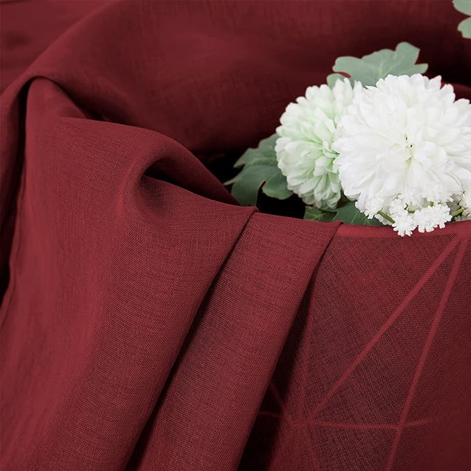 Tollpiz Short Sheer Curtain Linen Textured Bedroom Curtains Sheer Light - Image 6