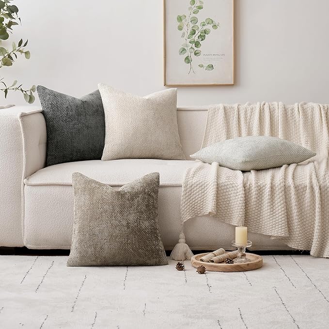 MIULEE Pack of 2 Couch Throw Pillow Covers 16x16 Inch Dark Gray Modern Boho - Image 2