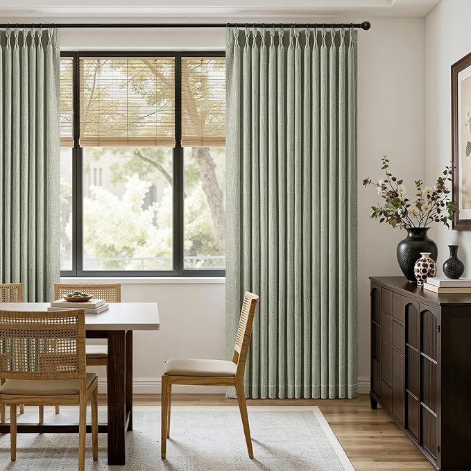MIULEE Pinch Pleated Thick Linen Curtains 96 Inches Long 2 Panels - Image 5