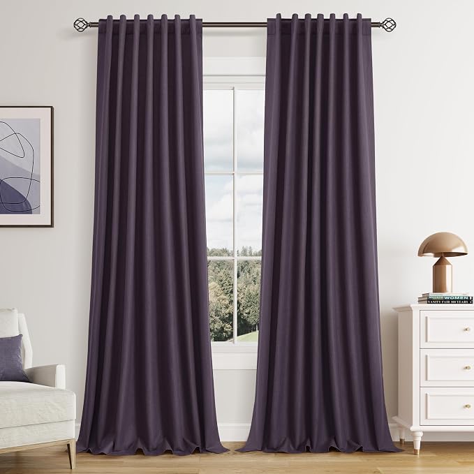 Guken 100% Blackout Curtains 108 Inch Length 2 Panels Set by Guken