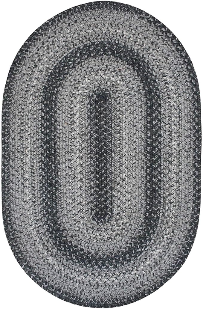 Flint Hill Oval Area Rugs 4x6' - Large Braided Jute Entryway Rug for Primitive Decor