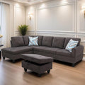 L Shaped Sectional Couches for Living Room, Modern Modular Sectional Sofa with Ottoman Storage, Comfy L Shaped Couch with Chaise for Bedroom Apartment Furniture, Coffee