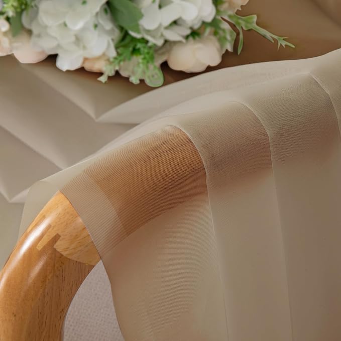 OWENIE Taupe Sheer Curtains 78 inches Long - Image 7