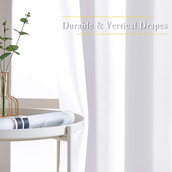 NICETOWN White Doorway Curtains 80 inches Long, Grommet Privacy Door Curtains - Image 5