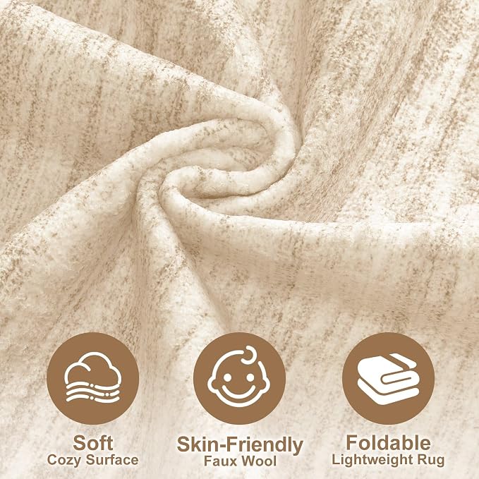 Nakagishi 9x12 Area Rugs Living Room: Washable Large Vintage Rug Neutral - Image 3