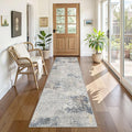 2X8 Washable Runner Rug for Hallway: Soft Neutral Modern Abstract Area Rug by UERMEI