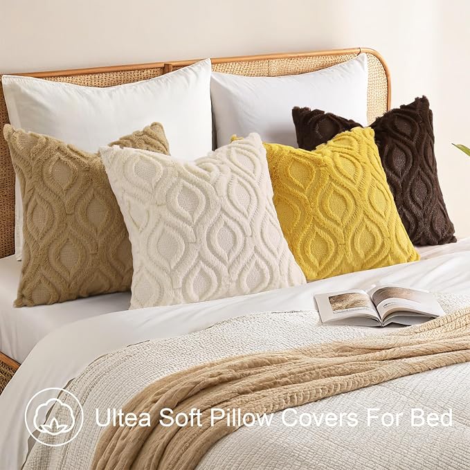 decorUhome Summer Throw Pillow Covers 12x20 Inch Set of 2, Soft Plush Faux Wool - Image 5