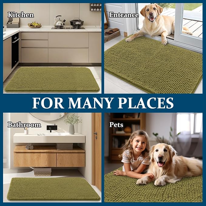 OLANLY Dog Door Mat for Muddy Paws 30x20, Absorbs Moisture and Dirt, Absorbent - Image 8