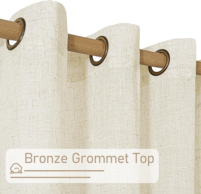 LAMIT Natural Linen Curtains 84 Inches Long - Image 3