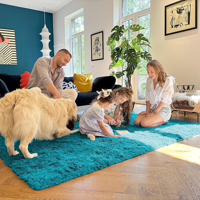 OLANLY 3x5 Machine Washable Small Bedside Rug, Soft Fluffy Shaggy Rugs - Image 7