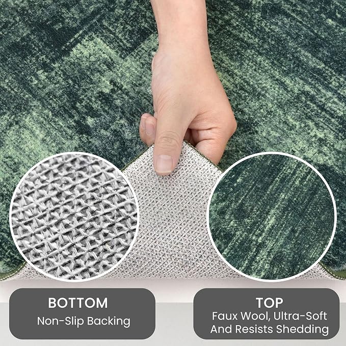 IOHOUZE Abstract Round Area Rug 8 Ft Washable Circle Rugs Large Round Rug Non - Image 4