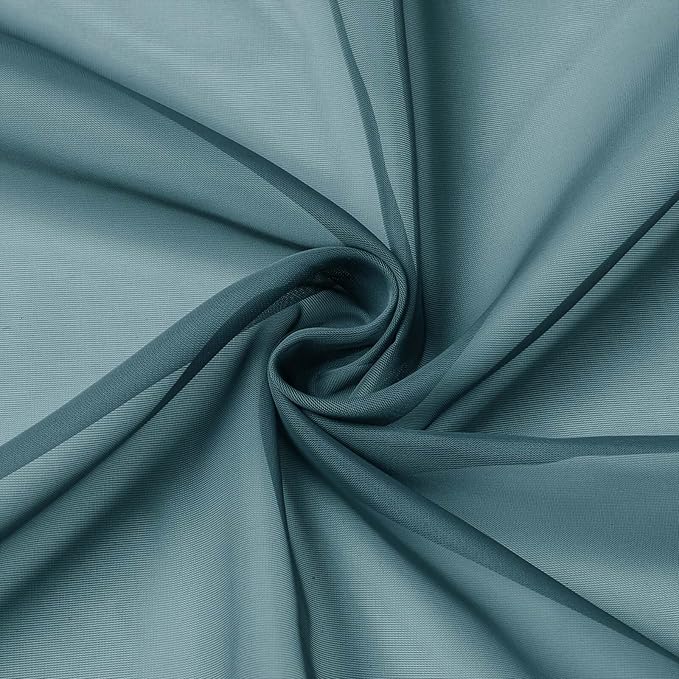 Dusty Blue Valances for Windows, Sheer Curtains 14 Inch Length 2 Pack Kitchen - Image 9