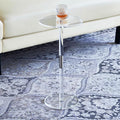 Small Side Table Acrylic Round Drink Table Clear End Table Modern Accent Acrylic Table 10 inch for Living Room Dorm Bedroom Bathroom Outdoor