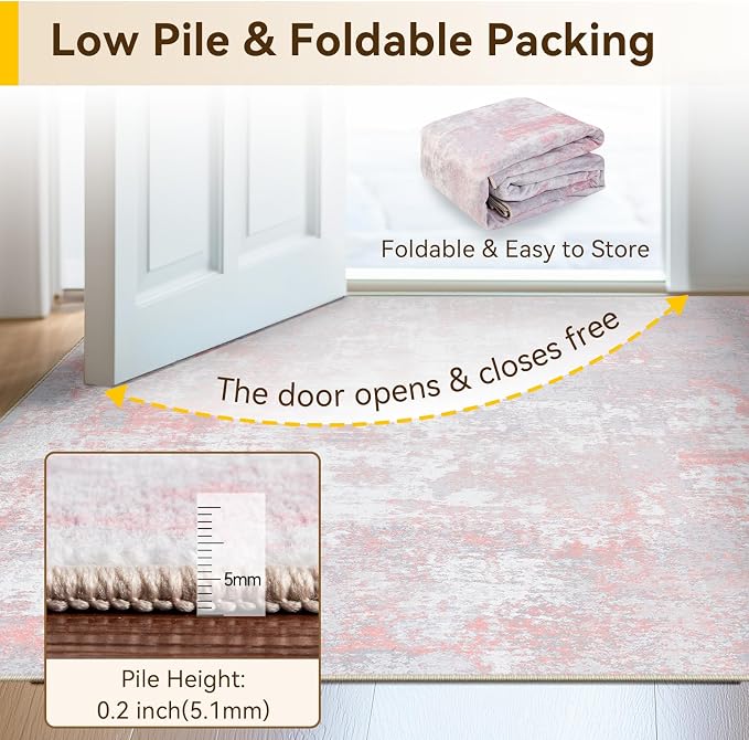 Washable Area Rugs 3'x5' Non-Slip Modern Abstract Soft - Image 6