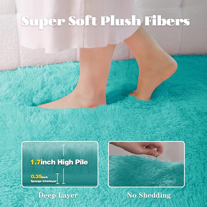 5x7 Area Rug for Living Room: Fluffy Shag Soft Washable Rugs Fuzzy Plush Indoor - Image 3