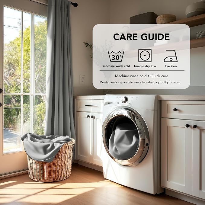 Deconovo Blackout Curtains, Thermal Insulated, W42 x L84 2 Panels, Back Tab - Image 8