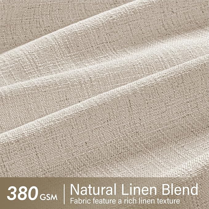 MIULEE Pinch Pleated Thick Linen Curtains 96 Inches Long 2 Panels - Image 4